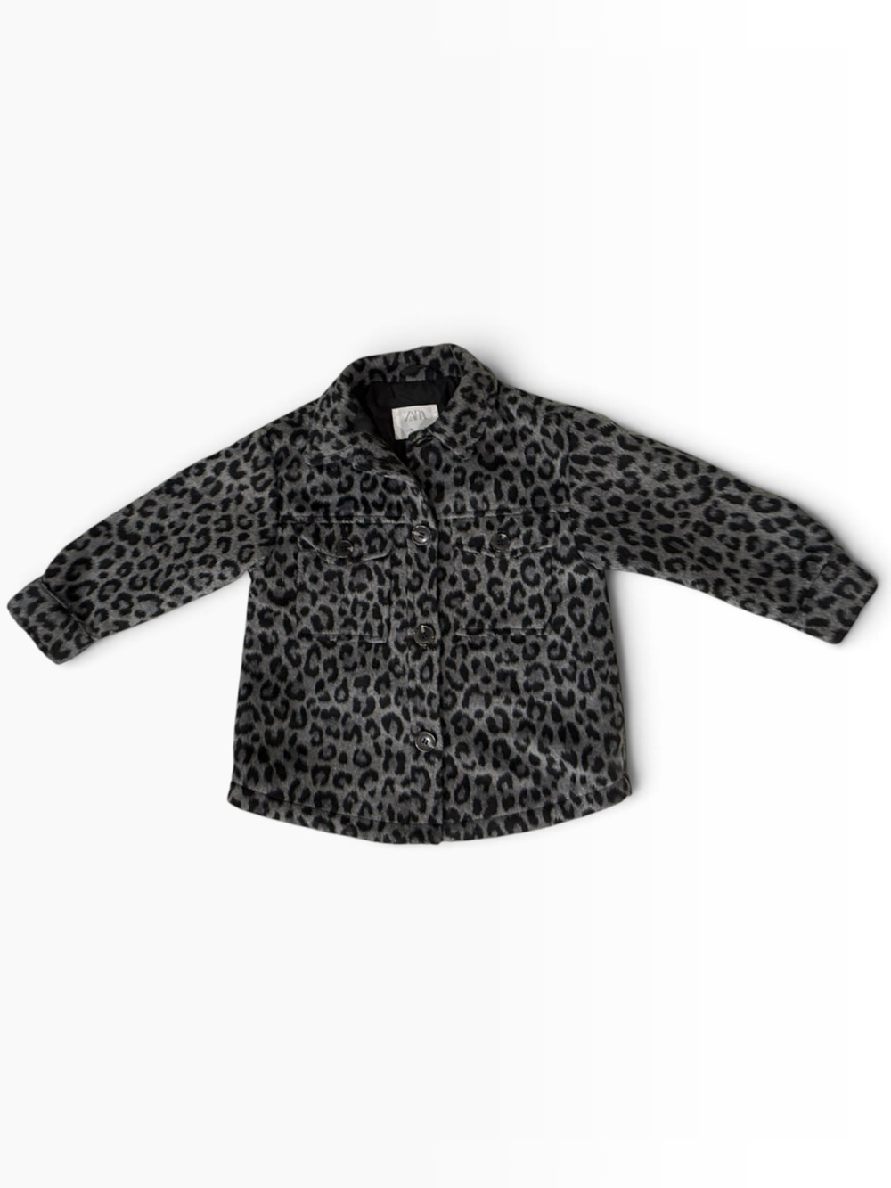 Zara Leopard Print Button-Down jacket. Girls, size 6. Used, good condition.
